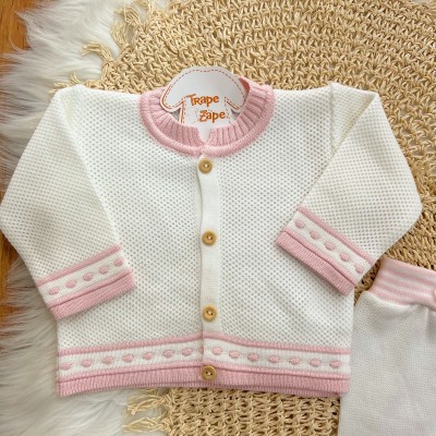 Conj de linha tijolinho Branco com rosa